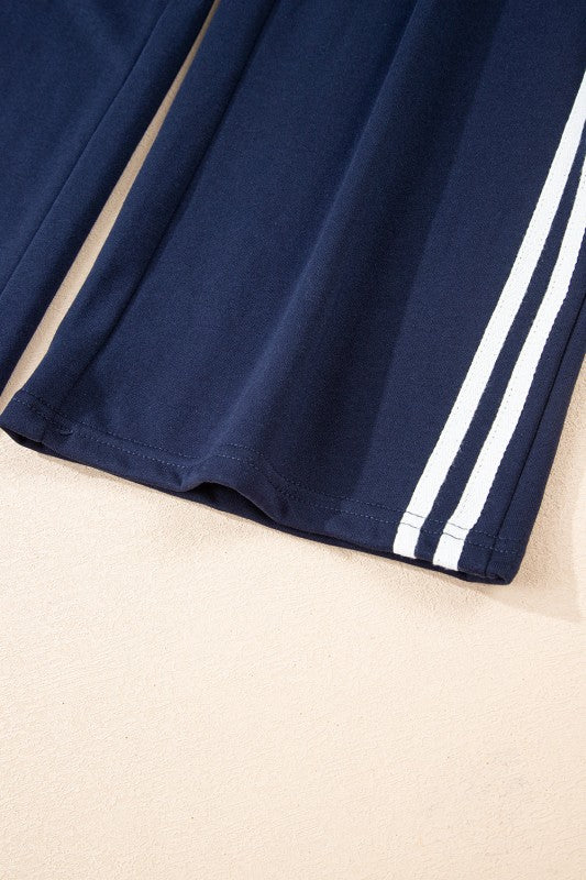 Varsity Stripe Crewneck Pullover and Sweatpants Set