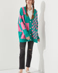 Jade By Jane Checkered Oversized Sweater