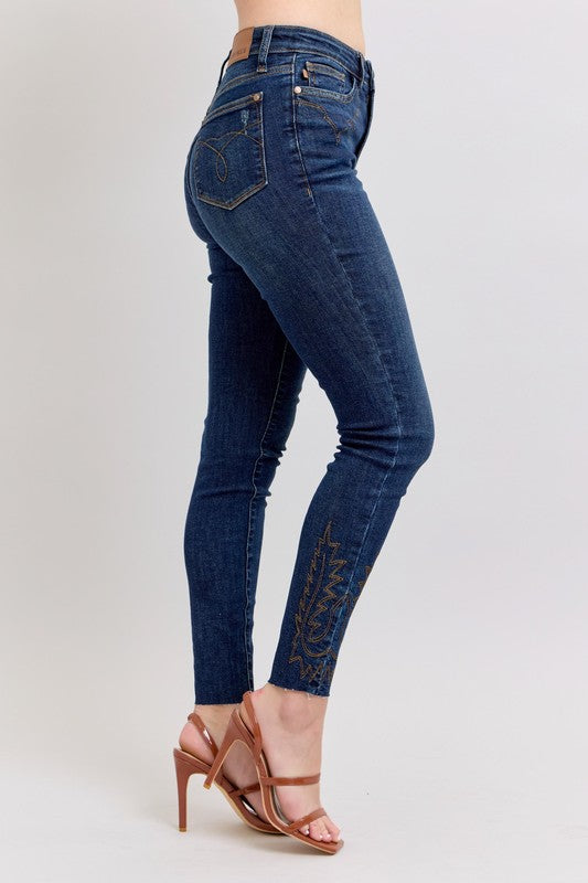 Judy Blue Full Size Embroidered High Rise Skinny Jeans Plus Size