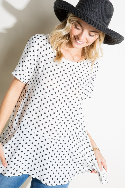 e Luna Polka Dot Tunic Top