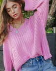 Davi & Dani V-Neck Loose Sweater - My Pampered Life Seattle