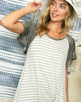 e Luna PLUS Striped Camo Twist Top