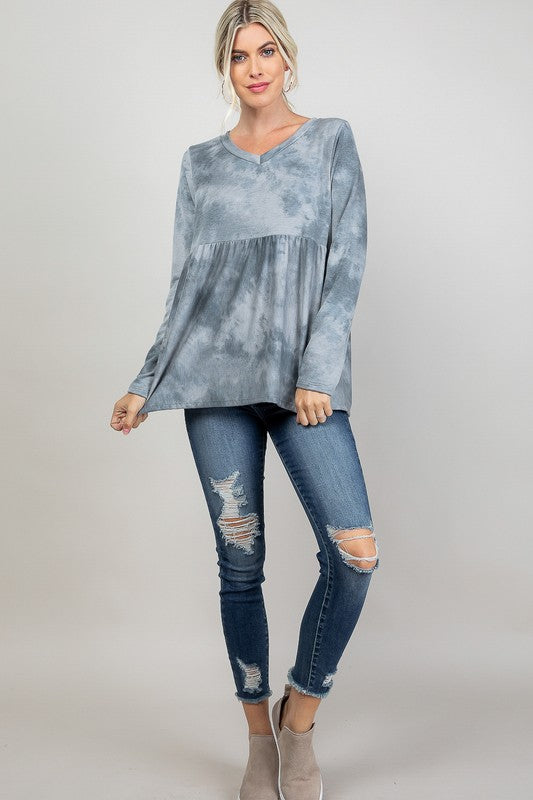 e Luna PLUS Cloud Tie Dye Babydoll Top