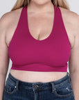 ZENANA Plus Ribbed Cropped Racerback Tank Top