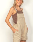 VERY J Adjustable Suspender Overalls with Pockets