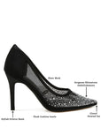 High Ball Mesh Rhinestone Stiletto Pumps