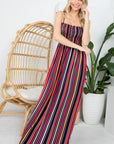 e Luna Striped Smocked Maxi Dress