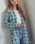 e Luna Plaid Long Cardigan