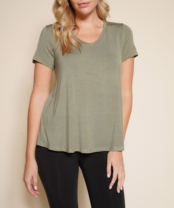 Fabina Bamboo Plus Size V-Neck Top