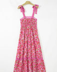 Floral Lace Tied-Strap Empire Waist Maxi Dress
