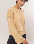 HYFVE Round Neck Dropped Shoulder Ribbed Sweater