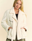 Davi & Dani Faux Fur Zip Up Jacket