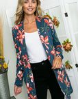 e Luna Floral Long Sleeve Cardigan