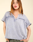 VERY J Nochted Short Sleeve Washed T-Shirt