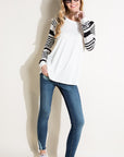 e Luna PLUS Engineering Striped Mix Top