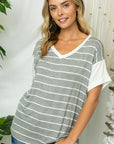 e Luna PLUS Big Striped Jersey Boxy Top