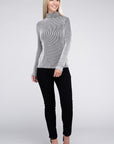 Zenana Ribbed Turtle Neck Long Sleeve Top