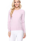 Crew Neck Long Sleeve Light Basic Casual Knit Top