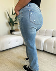 Judy Blue Full Size High Waist Distressed Straight Jeans