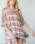 Jade By Jane Striped Tie Dye Round Neck Tunic Plus