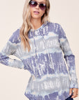 e Luna Terry Tie Dye Long Hoodie Top