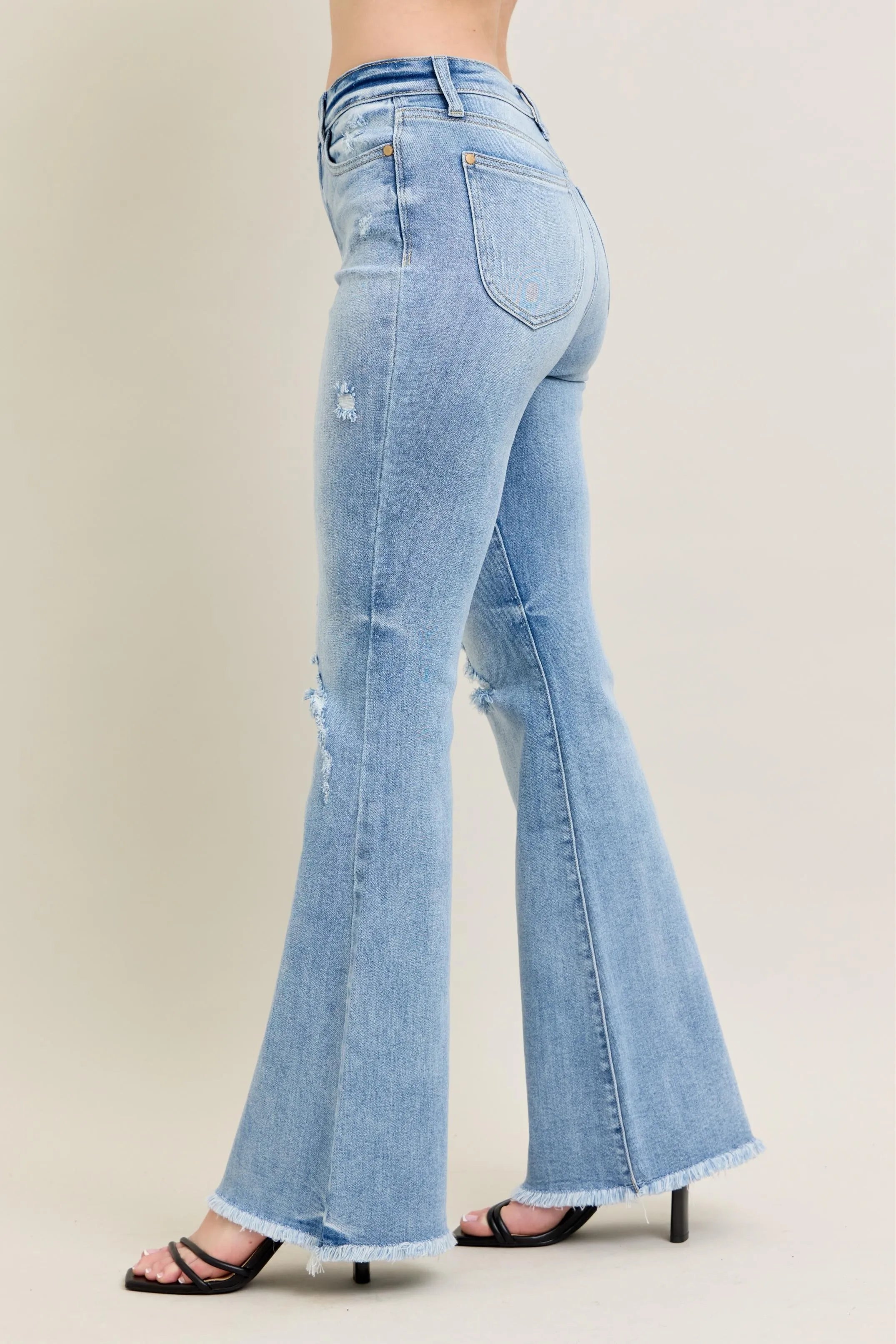 Judy Blue Full Size Hw Flare Jeans W/ Shield Pockets Plus Size