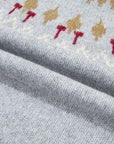 Gray Fair Isle Raglan Sleeve Sweater
