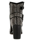 Babbon Studded Harness Detail Ankle Boots