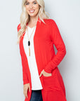 Celeste Full Size Open Front Cardigan with Pockets