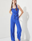 Jade by Jane Adjustable Strap Button Down Jumpsuit