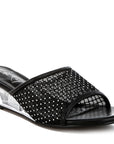 Tempra Mesh Clear Heel Wedge Sandals