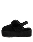 Kutchu Faux Fur Trim Platform Classic Slingback