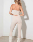 Le Lis Ribbed Crop Cami and High Waist Brushed Leggings Set