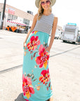 e Luna PLUS Floral Mix Tank Maxi Dress