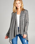 e Luna Distressed Cascade Cardigan