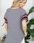 e Luna PLUS Multi Striped Boxy Top