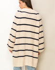 HYFVE Made for Style Oversized Striped Sweater Cardigan