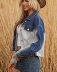 Denim Colorblock Patchwork Buttoned Jacket