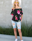 e Luna PLUS Floral Off Shoulder Top