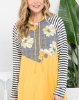 e Luna PLUS Floral Striped Sweatshirt