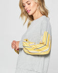 e Luna Striped Mixed Sweatshirt