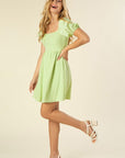 Lilou Tie Back Dress with Puff Sleeves