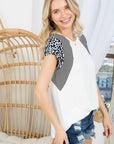 e Luna PLUS Animal Mixed Colorblock Top