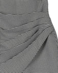 Lilou Houndstooth Shirred Wrap Skirt