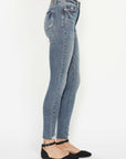 Judy Blue Full Size Tummy Control Vintage Wash Hem Destroy Skinny Jeans