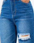 American Bazi High Waist Distressed Wide Leg Jeans