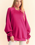 Davi & Dani Round Neck Raglan Sleeve Sweatshirt