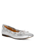 Marlow Metallic Eyelet Detail Bow Ballerinas