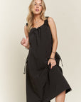 ADORA Drawstring Slit Back Cargo Dress