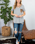 e Luna PLUS Animal Print Basic Top